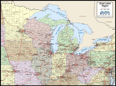 Map Of The Great Lakes Region - Maping Resources
